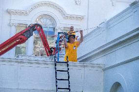 West Wing Facade Power Washed