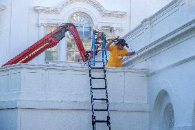 West Wing Facade Power Washed