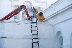 West Wing Facade Power Washed