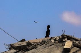 Humanitarian Aid is Airdropped over the Gaza City - Palestine