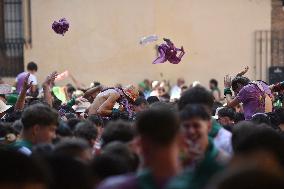 Chupinazo of the Fiestas of San Lorenzo in Huesca - Spain