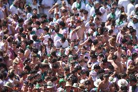 Chupinazo of the Fiestas of San Lorenzo in Huesca - Spain