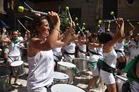 Chupinazo of the Fiestas of San Lorenzo in Huesca - Spain