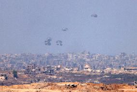 Aid Packages Are Airdropped Over The Gaza Strip - Palestine