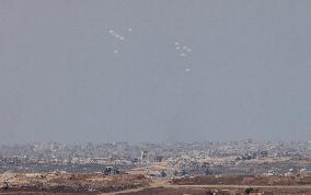 Aid Packages Are Airdropped Over The Gaza Strip - Palestine