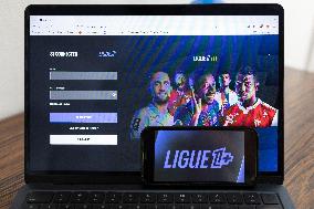 Illustrations of Ligue 1+ television channel - Paris