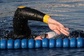 Noam Yaron at The Start of His 180 Km Swim from Calvi to Monaco