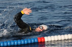 Noam Yaron at The Start of His 180 Km Swim from Calvi to Monaco