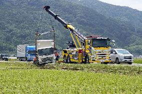 Aftermath of torrential rain in Kumamoto Pref.