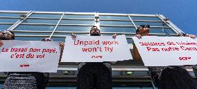 Air Canada Flight Attendants Hold Silent Protest at Vancouver Airport - Canada