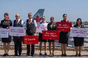 Air Canada Flight Attendants Hold Silent Protest at Vancouver Airport - Canada