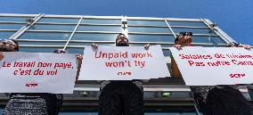 Air Canada Flight Attendants Hold Silent Protest at Vancouver Airport - Canada
