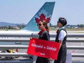 Air Canada Flight Attendants Hold Silent Protest at Vancouver Airport - Canada