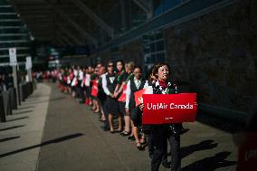 Air Canada Flight Attendants Hold Silent Protest at Vancouver Airport - Canada