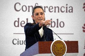 Mexican President Claudia Sheinbaum Holds Briefing Conference - Mexico
