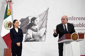 Mexican President Claudia Sheinbaum Holds Briefing Conference - Mexico