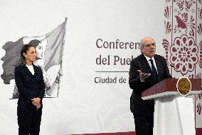 Mexican President Claudia Sheinbaum Holds Briefing Conference - Mexico