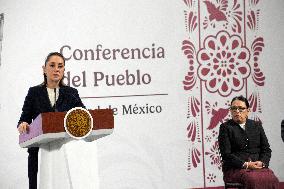 Mexican President Claudia Sheinbaum Holds Briefing Conference - Mexico