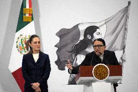 Mexican President Claudia Sheinbaum Holds Briefing Conference - Mexico