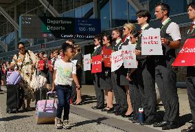 Silent Protest at Vancouver International Airport - Canada