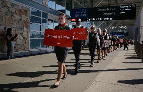 Silent Protest at Vancouver International Airport - Canada
