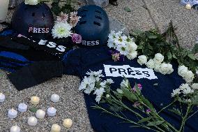 Vigil For Palestinian Journalists Killed By Israeli Forces - Washington DC