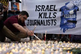 Vigil For Palestinian Journalists Killed By Israeli Forces - Washington DC