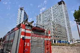 Fire in a building in the Business District - Naples