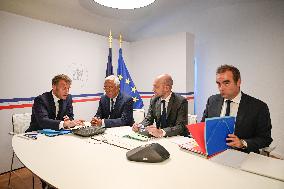 Video Conference Between European Heads of State - Bormes-les-Mimosas