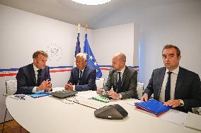 Video Conference Between European Heads of State - Bormes-les-Mimosas