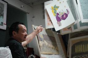 Jarud Woodblock Painting in Inner Mongolia - China