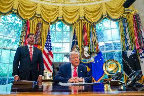 President Trump delivers remarks from the Oval Office