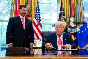 President Trump delivers remarks from the Oval Office
