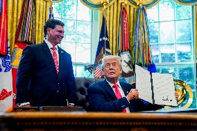 President Trump delivers remarks from the Oval Office