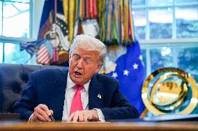 President Trump delivers remarks from the Oval Office