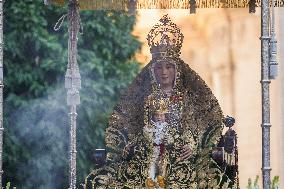 Procession of The Virgen De Los Reyes, Patron Saint of Seville - Spain