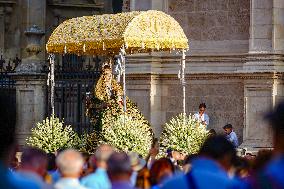Procession of The Virgen De Los Reyes, Patron Saint of Seville - Spain