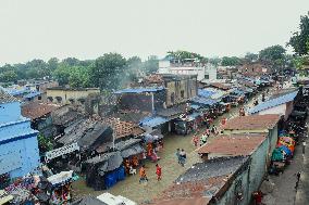 High Tide Submerges Sacred Site Kolkata - India