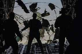 Jordanian Airdrop Aid in Gaza - Gaza