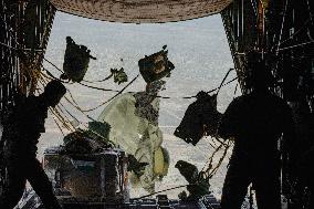 Jordanian Airdrop Aid in Gaza - Gaza