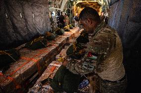 Jordanian Airdrop Aid in Gaza - Gaza