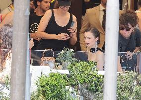 Lily Collins and Ashley Park on Emily in Paris Set in Venice - Italy