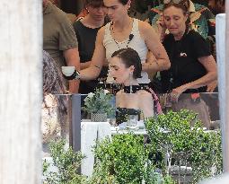 Lily Collins and Ashley Park on Emily in Paris Set in Venice - Italy