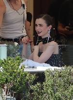 Lily Collins and Ashley Park on Emily in Paris Set in Venice - Italy