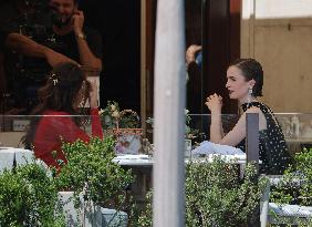 Lily Collins and Ashley Park on Emily in Paris Set in Venice - Italy