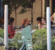 Lily Collins and Ashley Park on Emily in Paris Set in Venice - Italy