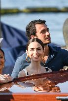 Lily Collins and Cast on Emily in Paris Set in Venice - Italy