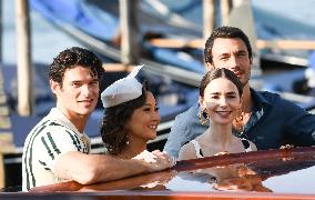 Lily Collins and Cast on Emily in Paris Set in Venice - Italy