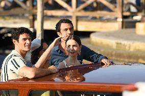 Lily Collins and Cast on Emily in Paris Set in Venice - Italy