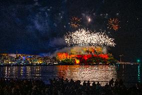 August 15th fireworks in Calvi - France